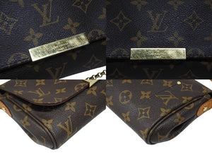LOUIS VUITTON ルイヴィトン モノグラム フェイボリットPM ショルダーバッグ M40717 ブラウン ゴールド金具 美品 中古 4b009043