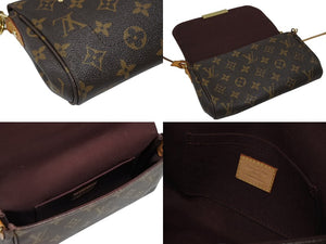 LOUIS VUITTON ルイヴィトン モノグラム フェイボリットPM ショルダーバッグ M40717 ブラウン ゴールド金具 美品 中古 4b009043