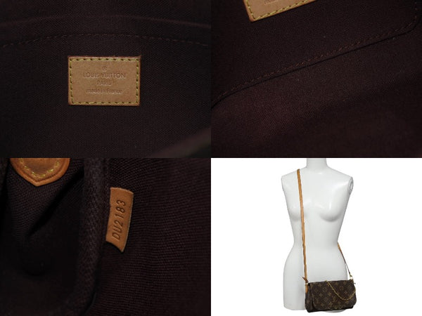 LOUIS VUITTON ルイヴィトン モノグラム フェイボリットPM ショルダーバッグ M40717 ブラウン ゴールド金具 美品 中古 4b009043