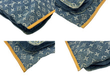 画像をギャラリービューアに読み込む, 極美品 LOUIS VUITTON ルイヴィトン フラットショッパー ハンドバッグ M95018 モノグラム デニム ブルー ゴールド金具 中古 4b009045