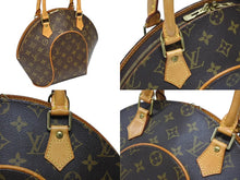 画像をギャラリービューアに読み込む, LOUIS VUITTON ルイヴィトン エリプスPM ハンドバッグ モノグラム M51127 PVC ヌメ革 ブラウン ゴールド金具 美品 中古 4b009046