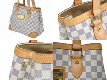 画像をギャラリービューアに読み込む, LOUIS VUITTON ルイヴィトン ハンドバッグ N51207 ハムステッドPM ホワイト ダミエアズールキャンバス 美品 中古 4b009047