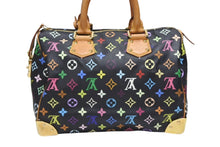 画像をギャラリービューアに読み込む, LOUIS VUITTON ルイヴィトン スピーディ30 ハンドバッグ M92642 モノグラム マルチカラー 村上隆 ブラック ゴールド金具 美品 中古 4b009048