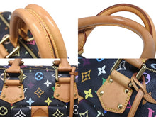 画像をギャラリービューアに読み込む, LOUIS VUITTON ルイヴィトン スピーディ30 ハンドバッグ M92642 モノグラム マルチカラー 村上隆 ブラック ゴールド金具 美品 中古 4b009048
