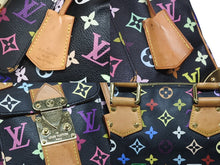 画像をギャラリービューアに読み込む, LOUIS VUITTON ルイヴィトン スピーディ30 ハンドバッグ M92642 モノグラム マルチカラー 村上隆 ブラック ゴールド金具 美品 中古 4b009048