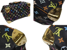 画像をギャラリービューアに読み込む, LOUIS VUITTON ルイヴィトン スピーディ30 ハンドバッグ M92642 モノグラム マルチカラー 村上隆 ブラック ゴールド金具 美品 中古 4b009048
