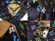 画像をギャラリービューアに読み込む, LOUIS VUITTON ルイヴィトン スピーディ30 ハンドバッグ M92642 モノグラム マルチカラー 村上隆 ブラック ゴールド金具 美品 中古 4b009048