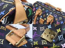 画像をギャラリービューアに読み込む, LOUIS VUITTON ルイヴィトン スピーディ30 ハンドバッグ M92642 モノグラム マルチカラー 村上隆 ブラック ゴールド金具 美品 中古 4b009048