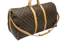 画像をギャラリービューアに読み込む, LOUIS VUITTON ルイヴィトン キーポル バンドリエール55 ボストンバッグ M41414 モノグラム ブラウン 美品 中古 4b009053