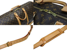 画像をギャラリービューアに読み込む, LOUIS VUITTON ルイヴィトン キーポル バンドリエール55 ボストンバッグ M41414 モノグラム ブラウン 美品 中古 4b009053