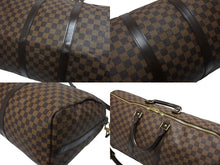 画像をギャラリービューアに読み込む, 極美品 LOUISVUITTON ルイヴィトン ボストンバッグ N41414 キーポルバンドリエール55 ダミエエベヌ ゴールド金具 中古 4b009054