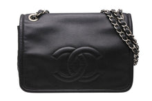 Load image into Gallery viewer, 極美品 CHANEL シャネル Sフラップ Wチェーンショルダーバッグ 15番台 ココマーク キャビアスキン ブラック シルバー金具 中古 4b009055