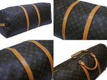 画像をギャラリービューアに読み込む, LOUIS VUITTON ルイヴィトン キーポルバンドリエール60 ボストンバッグ M41412 モノグラム PVC ヌメ革 ブラウン 美品 中古 4b009058