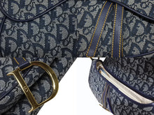 Load image into Gallery viewer, Christian Dior クリスチャンディオール サドルバッグ ワンショルダーバッグ トロッター ネイビー ガリアーノ期 美品 中古 4b009064