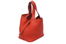 画像をギャラリービューアに読み込む, 極美品 HERMES エルメス ハンドバッグ ピコタンロックPM ルージュカザック トリヨンクレマンス シルバー金具 D刻印 中古 4b009069