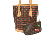 画像をギャラリービューアに読み込む, 極美品 LOUIS VUITTON ルイヴィトン バケットPM ハンドバッグ M95012 モノグラム チェリー ブラウン 村上 中古 4b009072