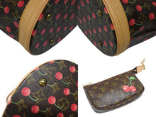 画像をギャラリービューアに読み込む, 極美品 LOUIS VUITTON ルイヴィトン バケットPM ハンドバッグ M95012 モノグラム チェリー ブラウン 村上 中古 4b009072