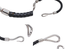 画像をギャラリービューアに読み込む, HERMES エルメス Jumbo H ジャンボブレスレット アクセサリー レザー ブラック シルバー金具 美品 中古 4b009074