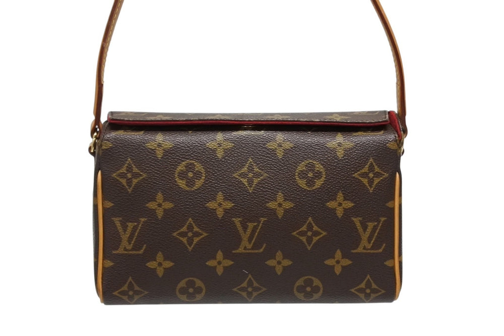 LOUIS VUITTON Recital Handbag M51900 Monogram Canvas Tanned Leather Brown Gold Hardware Good Condition Used 4b009078