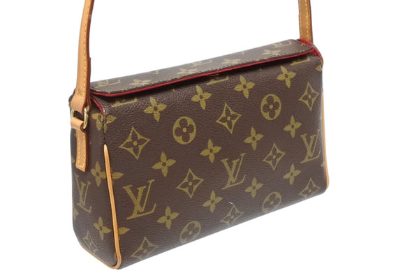LOUIS VUITTON ルイヴィトン レシタル ハンドバッグ M51900 モノグラムキャンバス ヌメ革 ブラウン ゴールド金具 美品 中古 4b009078