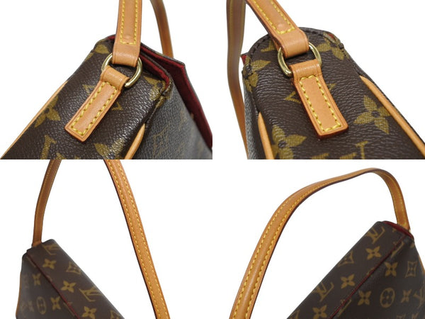 LOUIS VUITTON ルイヴィトン レシタル ハンドバッグ M51900 モノグラムキャンバス ヌメ革 ブラウン ゴールド金具 美品 中古 4b009078
