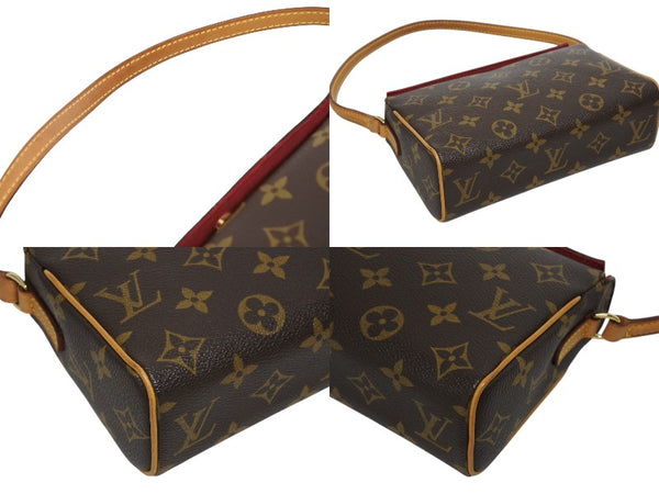 LOUIS VUITTON ルイヴィトン レシタル ハンドバッグ M51900 モノグラムキャンバス ヌメ革 ブラウン ゴールド金具 美品 中古 4b009078