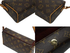 LOUIS VUITTON ルイヴィトン レシタル ハンドバッグ M51900 モノグラムキャンバス ヌメ革 ブラウン ゴールド金具 美品 中古 4b009078