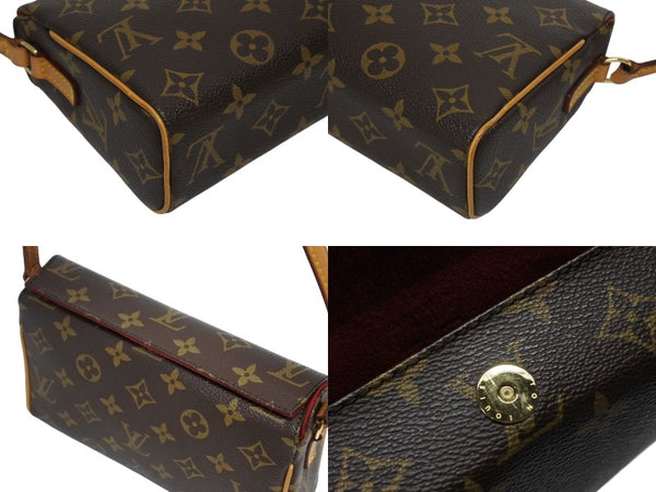 LOUIS VUITTON ルイヴィトン レシタル ハンドバッグ M51900 モノグラムキャンバス ヌメ革 ブラウン ゴールド金具 美品 中古 4b009078