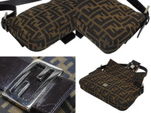 画像をギャラリービューアに読み込む, FENDI フェンディ マンマバケット ワンショルダーバッグ 26424 ズッカ柄 キャンバス レザー ブラウン シルバー金具 美品 中古 4b009079