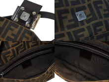 画像をギャラリービューアに読み込む, FENDI フェンディ マンマバケット ワンショルダーバッグ 26424 ズッカ柄 キャンバス レザー ブラウン シルバー金具 美品 中古 4b009079