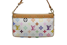 画像をギャラリービューアに読み込む, LOUIS VUITTON ルイヴィトン ポシェット アクセソワール アクセサリーポーチ M92649 ホワイト マルチカラー 村上隆 美品 中古 4b009083