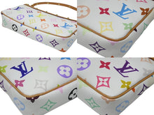 画像をギャラリービューアに読み込む, LOUIS VUITTON ルイヴィトン ポシェット アクセソワール アクセサリーポーチ M92649 ホワイト マルチカラー 村上隆 美品 中古 4b009083