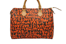 画像をギャラリービューアに読み込む, 極美品 LOUIS VUITTON ルイヴィトン スティーブン スプラウス モノグラム グラフィティ スピーディ30 ハンドバッグ M93705 オランジュ 中古 4b009092