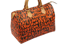 画像をギャラリービューアに読み込む, 極美品 LOUIS VUITTON ルイヴィトン スティーブン スプラウス モノグラム グラフィティ スピーディ30 ハンドバッグ M93705 オランジュ 中古 4b009092