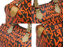 画像をギャラリービューアに読み込む, 極美品 LOUIS VUITTON ルイヴィトン スティーブン スプラウス モノグラム グラフィティ スピーディ30 ハンドバッグ M93705 オランジュ 中古 4b009092
