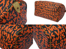 画像をギャラリービューアに読み込む, 極美品 LOUIS VUITTON ルイヴィトン スティーブン スプラウス モノグラム グラフィティ スピーディ30 ハンドバッグ M93705 オランジュ 中古 4b009092