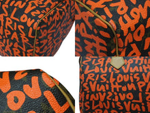 画像をギャラリービューアに読み込む, 極美品 LOUIS VUITTON ルイヴィトン スティーブン スプラウス モノグラム グラフィティ スピーディ30 ハンドバッグ M93705 オランジュ 中古 4b009092