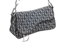 画像をギャラリービューアに読み込む, 極美品 CHRISTIAN DIOR クリスチャンディオール トロッターライン サドルバッグ ワンショルダーバッグ ネイビー シルバー金具 中古 4b009094