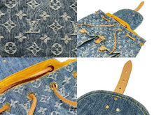 画像をギャラリービューアに読み込む, LOUIS VUITTON ルイヴィトン サックアドGM リュック バックパック M95056 モノグラムデニム ブルー ゴールド金具 美品 中古 4b009096