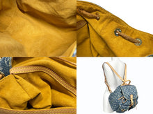 画像をギャラリービューアに読み込む, LOUIS VUITTON ルイヴィトン サックアドGM リュック バックパック M95056 モノグラムデニム ブルー ゴールド金具 美品 中古 4b009096