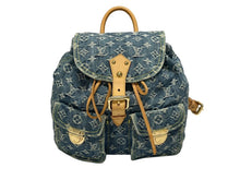 画像をギャラリービューアに読み込む, LOUIS VUITTON ルイヴィトン サックアドGM リュック バックパック M95056 モノグラムデニム ブルー ゴールド金具 美品 中古 4b009096