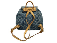 画像をギャラリービューアに読み込む, LOUIS VUITTON ルイヴィトン サックアドGM リュック バックパック M95056 モノグラムデニム ブルー ゴールド金具 美品 中古 4b009096