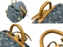 画像をギャラリービューアに読み込む, LOUIS VUITTON ルイヴィトン サックアドGM リュック バックパック M95056 モノグラムデニム ブルー ゴールド金具 美品 中古 4b009096