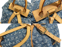 画像をギャラリービューアに読み込む, LOUIS VUITTON ルイヴィトン サックアドGM リュック バックパック M95056 モノグラムデニム ブルー ゴールド金具 美品 中古 4b009096