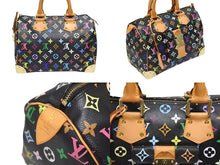 画像をギャラリービューアに読み込む, 極美品 LOUIS VUITTON ルイヴィトン スピーディ30 ハンドバッグ M92642 モノグラム マルチカラー ブラック ゴールド金具 村上隆 中古 4b009097