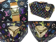 画像をギャラリービューアに読み込む, 極美品 LOUIS VUITTON ルイヴィトン スピーディ30 ハンドバッグ M92642 モノグラム マルチカラー ブラック ゴールド金具 村上隆 中古 4b009097