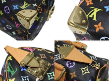 画像をギャラリービューアに読み込む, 極美品 LOUIS VUITTON ルイヴィトン スピーディ30 ハンドバッグ M92642 モノグラム マルチカラー ブラック ゴールド金具 村上隆 中古 4b009097