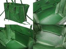 画像をギャラリービューアに読み込む, BALENCIAGA バレンシアガ ペーパーミニ 2WAYハンドバッグ 357333 イタリア製 レザー グリーン シルバー金具 美品 中古 4b009101