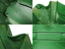 画像をギャラリービューアに読み込む, BALENCIAGA バレンシアガ ペーパーミニ 2WAYハンドバッグ 357333 イタリア製 レザー グリーン シルバー金具 美品 中古 4b009101
