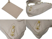 画像をギャラリービューアに読み込む, BALENCIAGA バレンシアガ ジャイアント ファースト 2WAYバッグ 285433 レザー ピンクベージュ ゴールド金具 美品 中古 4b009103